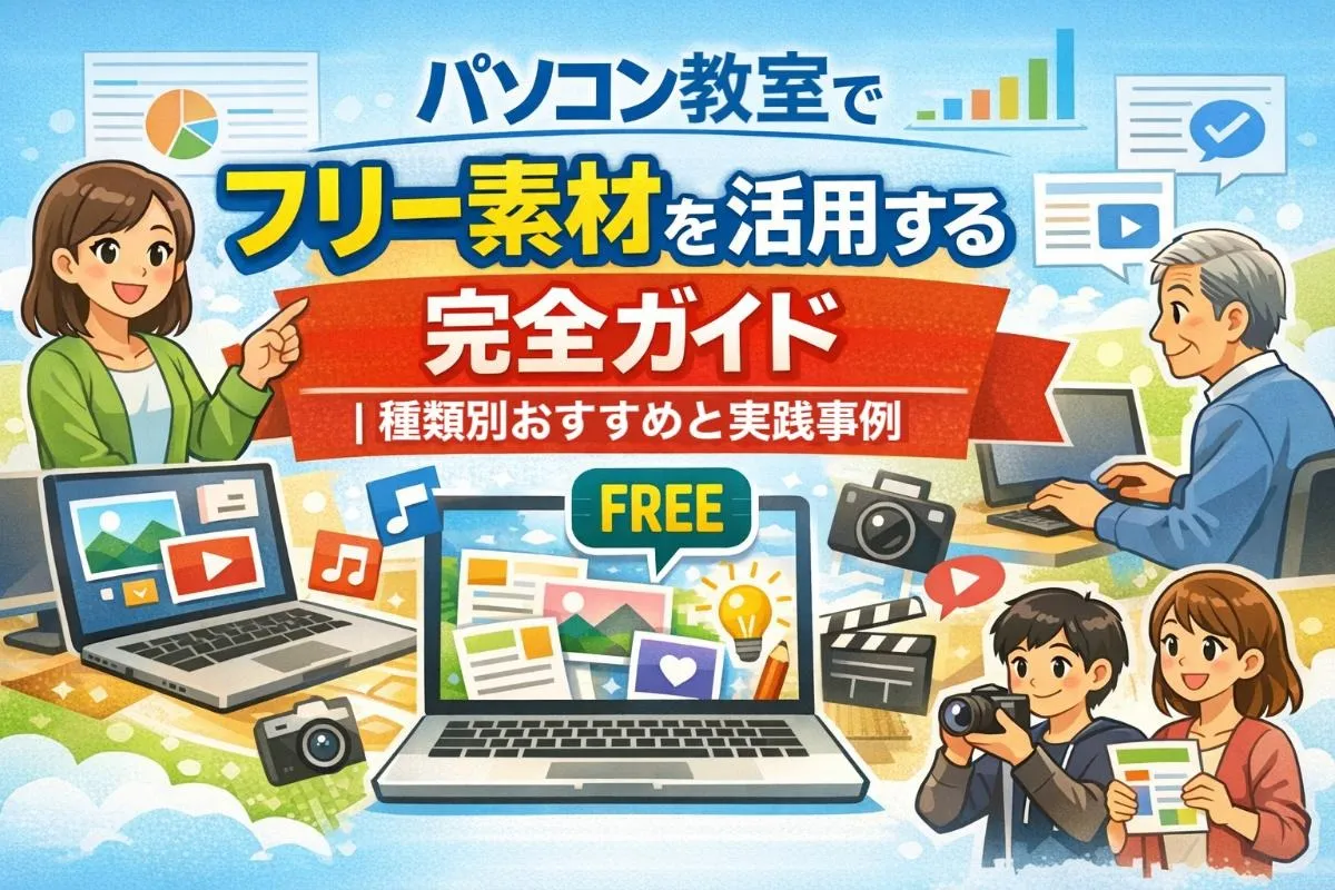 パソコン教室でフリー素材を活用する完全ガイド｜種類別おすすめと実践事例