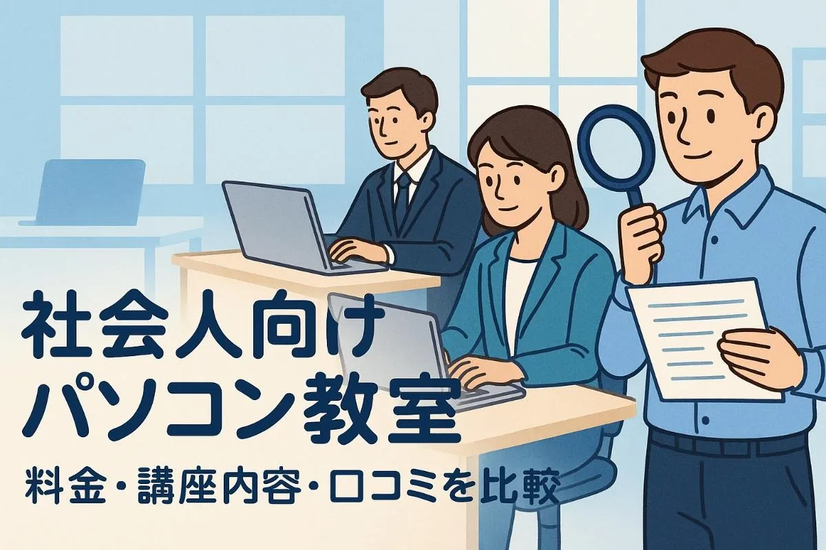 社会人向けパソコン教室の選び方｜料金・講座内容・口コミなどを徹底比較